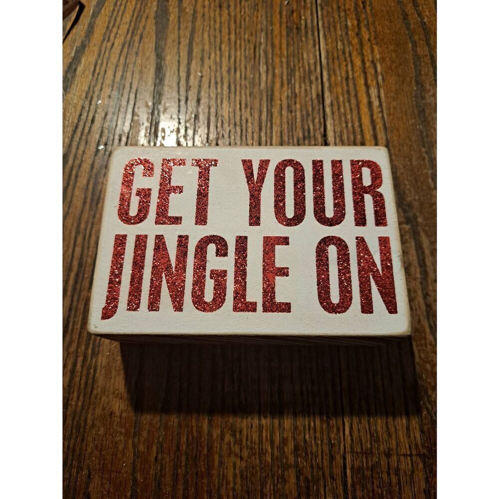 Primitives by Kathy Phillips Wood Sign 4” Christmas Holiday Shelf Wall Decor